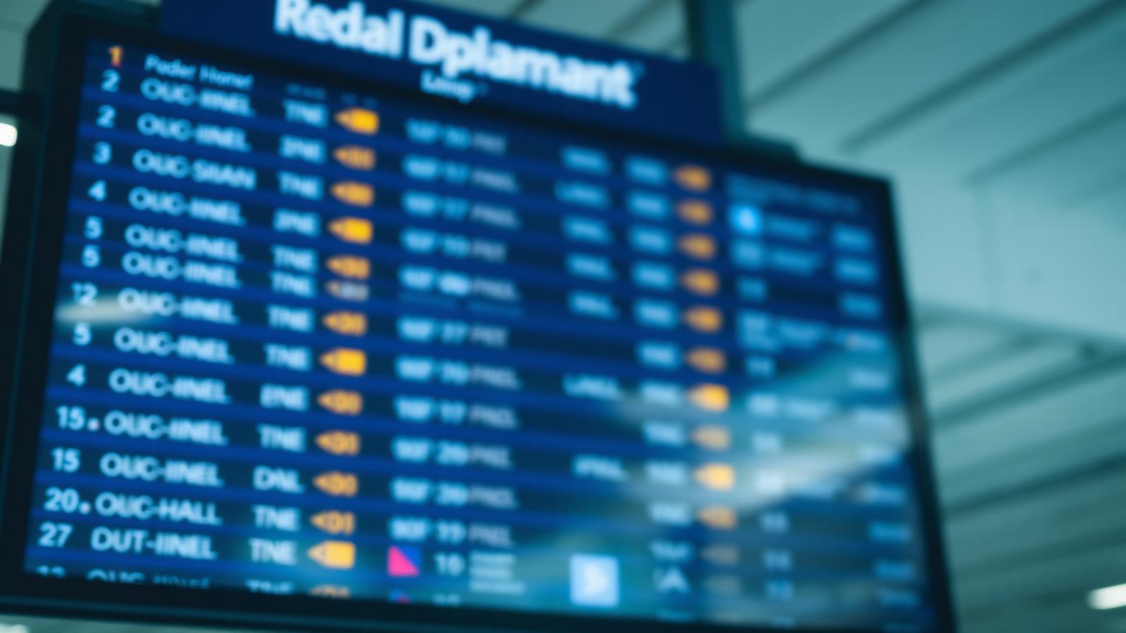 Airport departure board